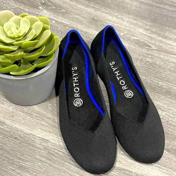 Rothy’s round toe size 7 black womans flat shoes - Picture 4 of 12
